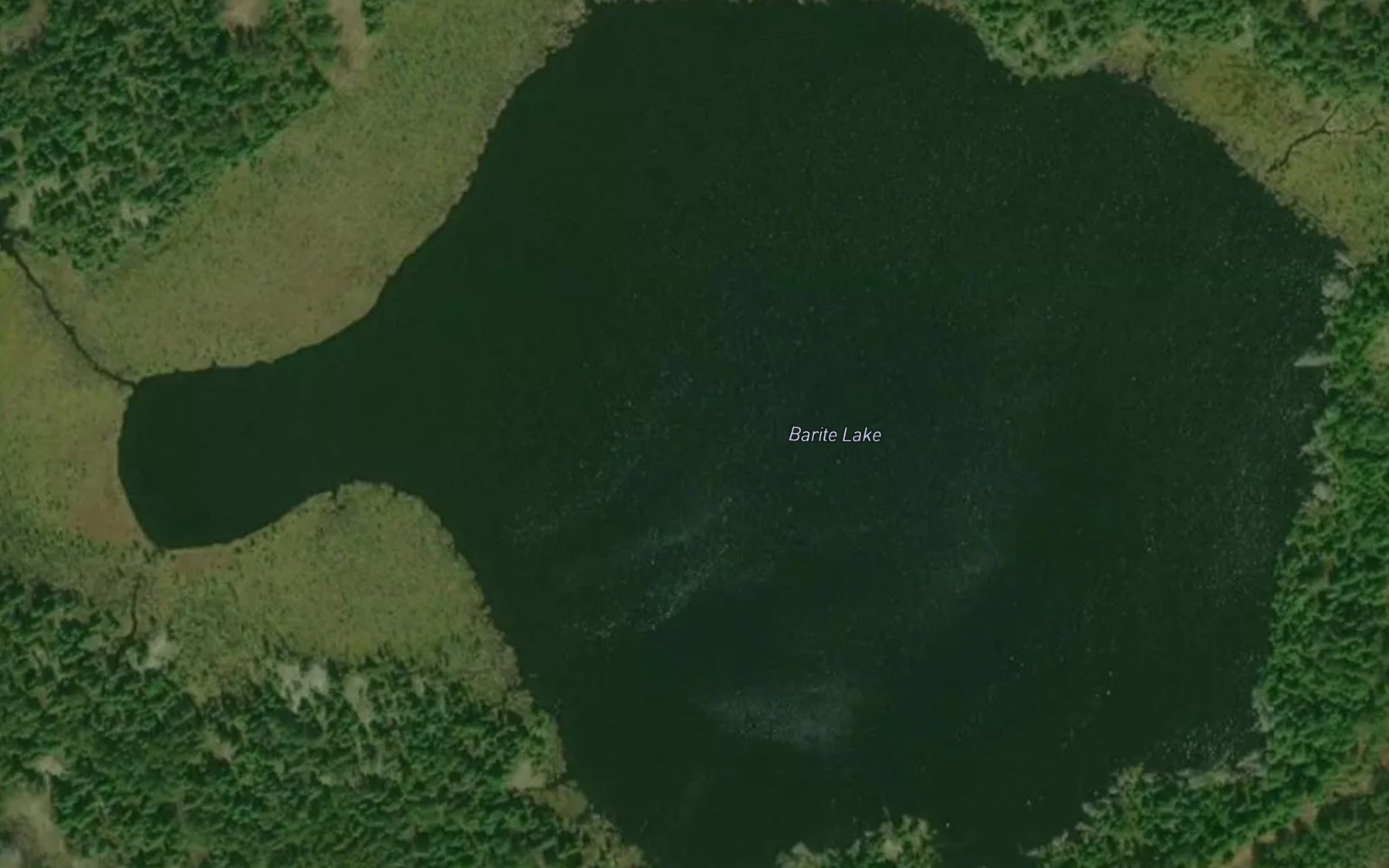Satellite map of the Barite Lake