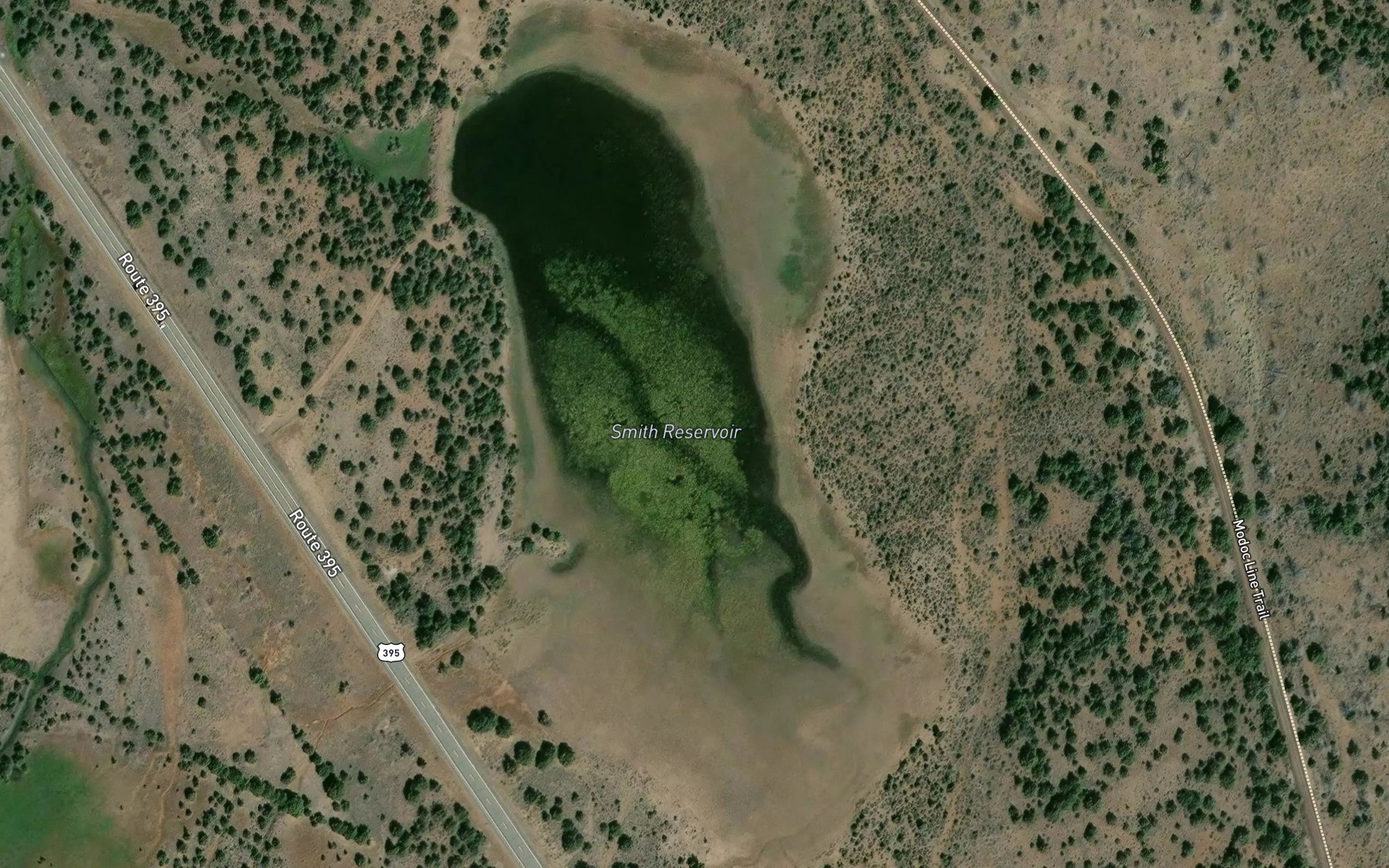 Satellite map of the Smith Reservoir