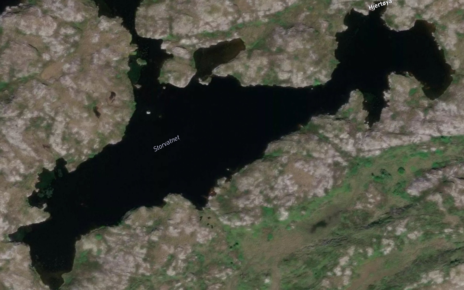 Satellite map of the Storvatnet