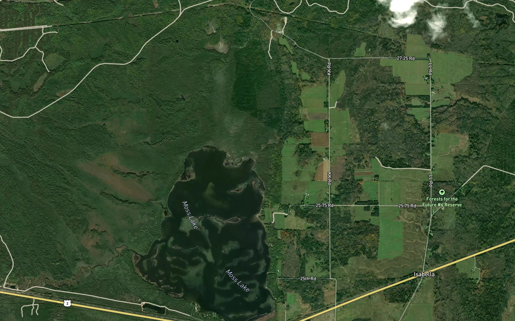 Satellite map of the Germaine Creek