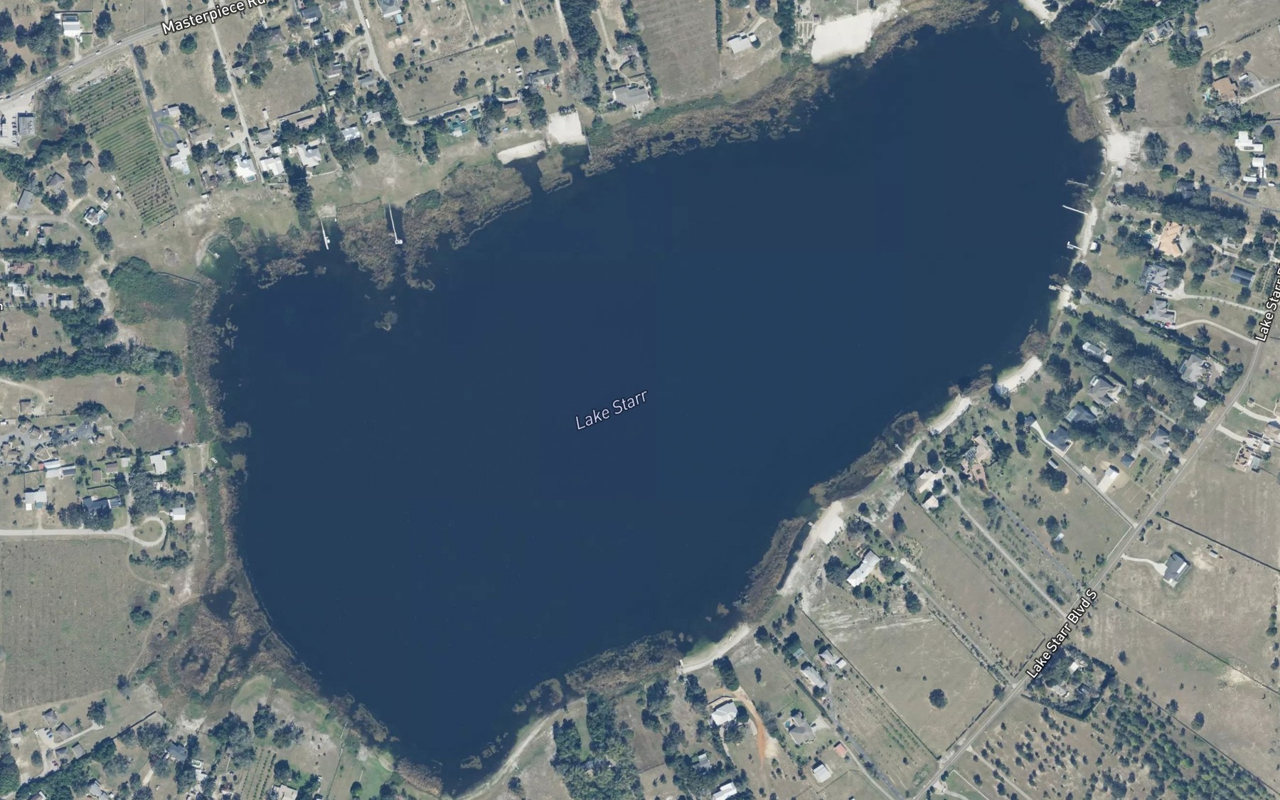 Satellite map of the Lake Starr