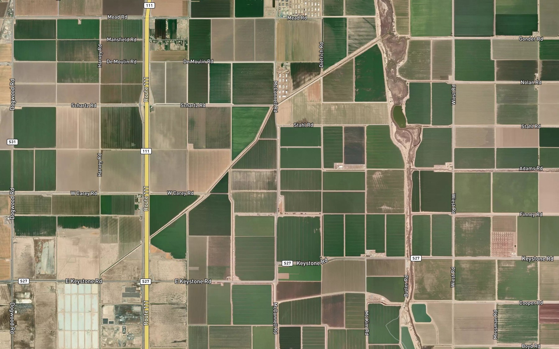 Satellite map of the Redwood Lateral Eight
