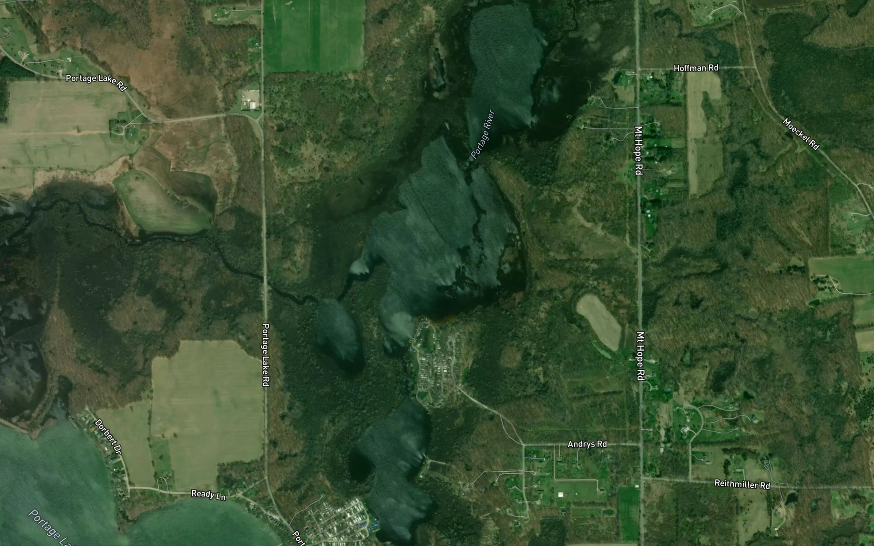 Satellite map of the Little Portage Lake