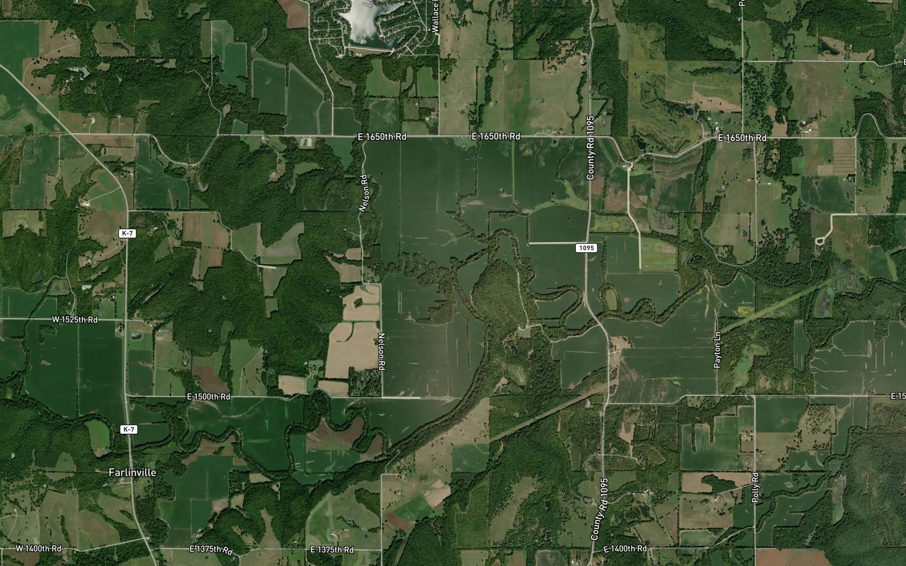 Satellite map of the Richland Creek