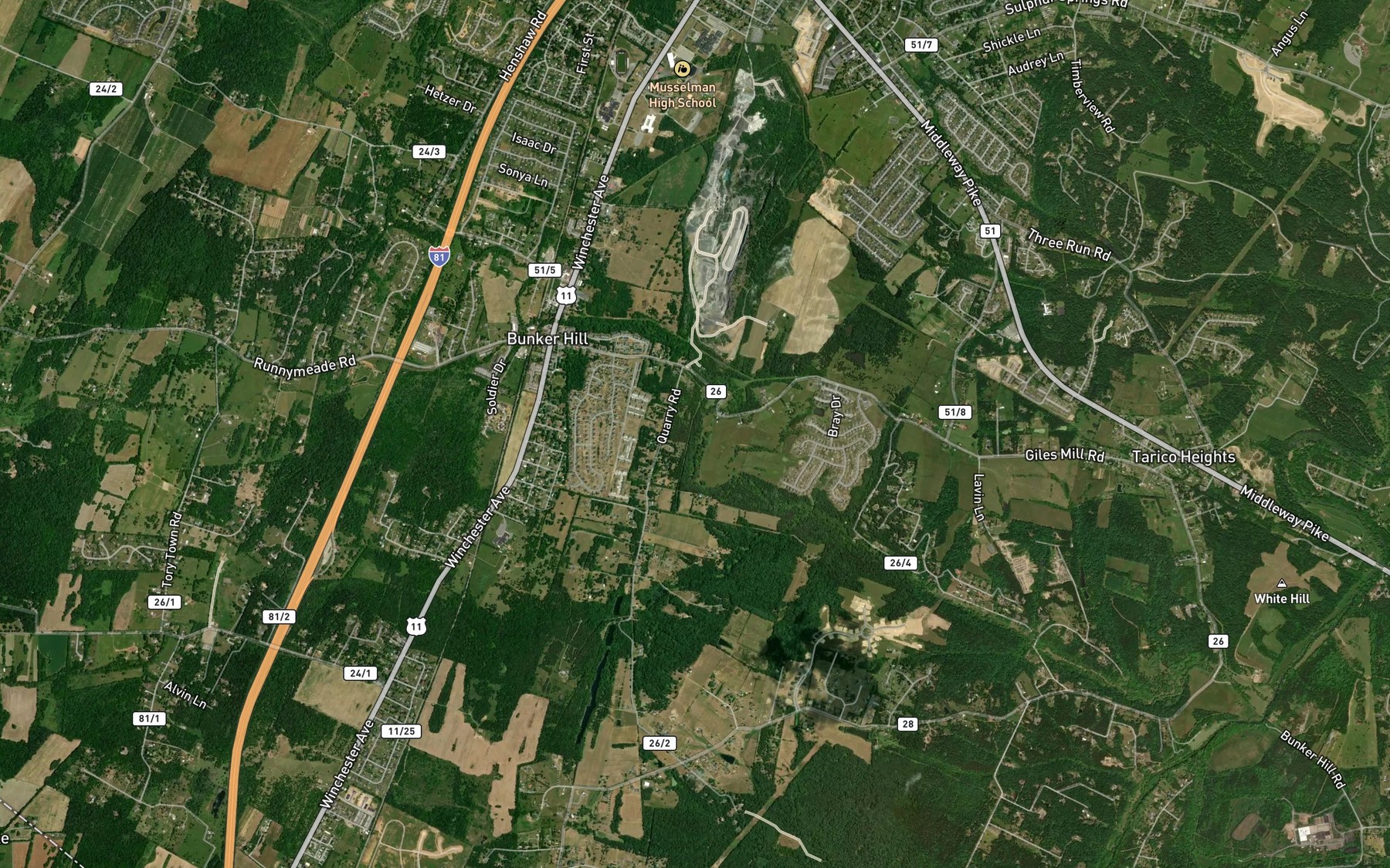 Satellite map of the Boiling Springs