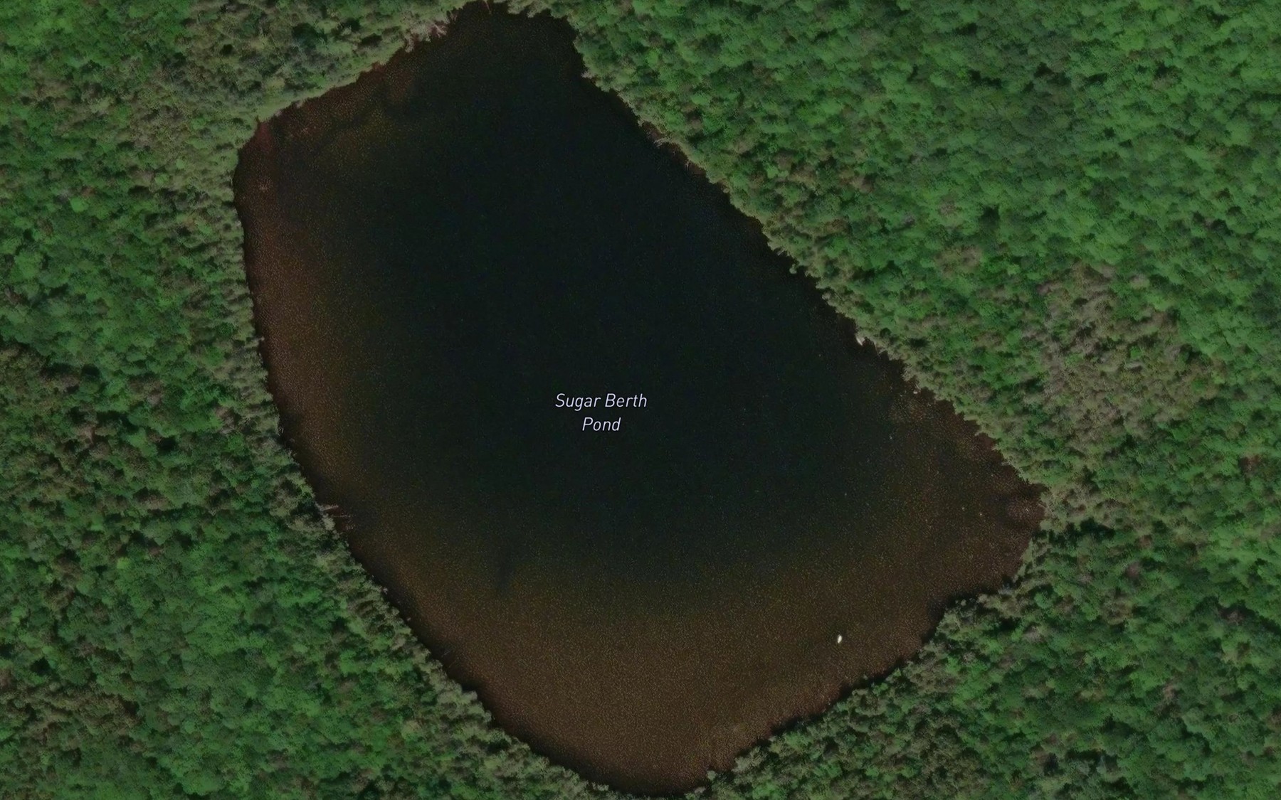 Satellite map of the Sugar Berth Pond