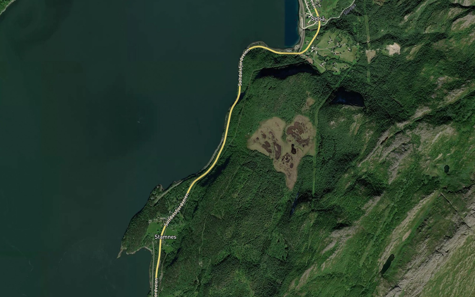 Satellite map of the Medelva