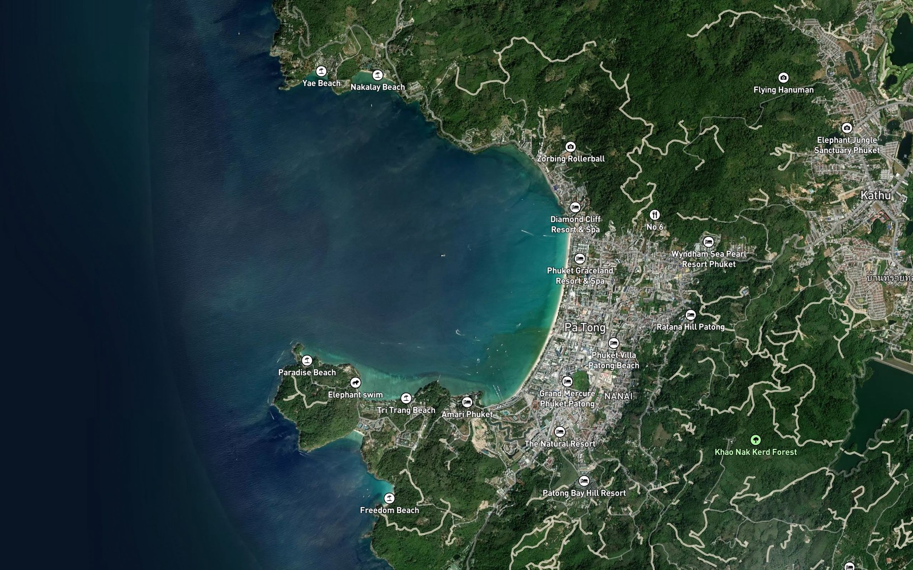 Satellite map of the Ao Patong