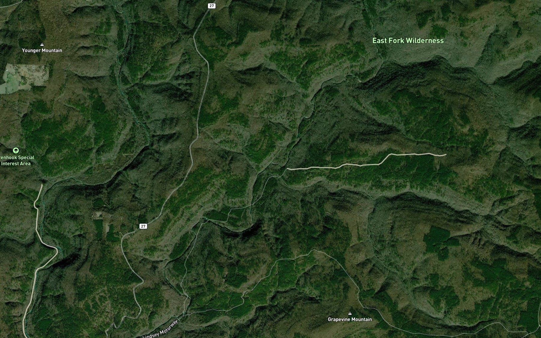 Satellite map of the Mill Creek