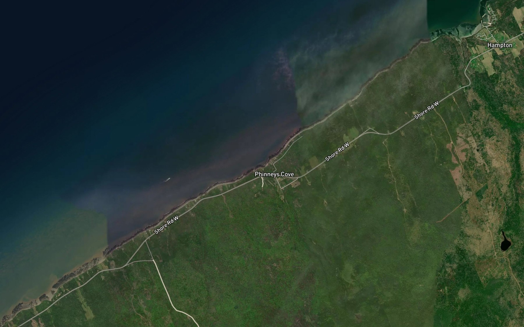 Satellite map of the Phinneys Cove