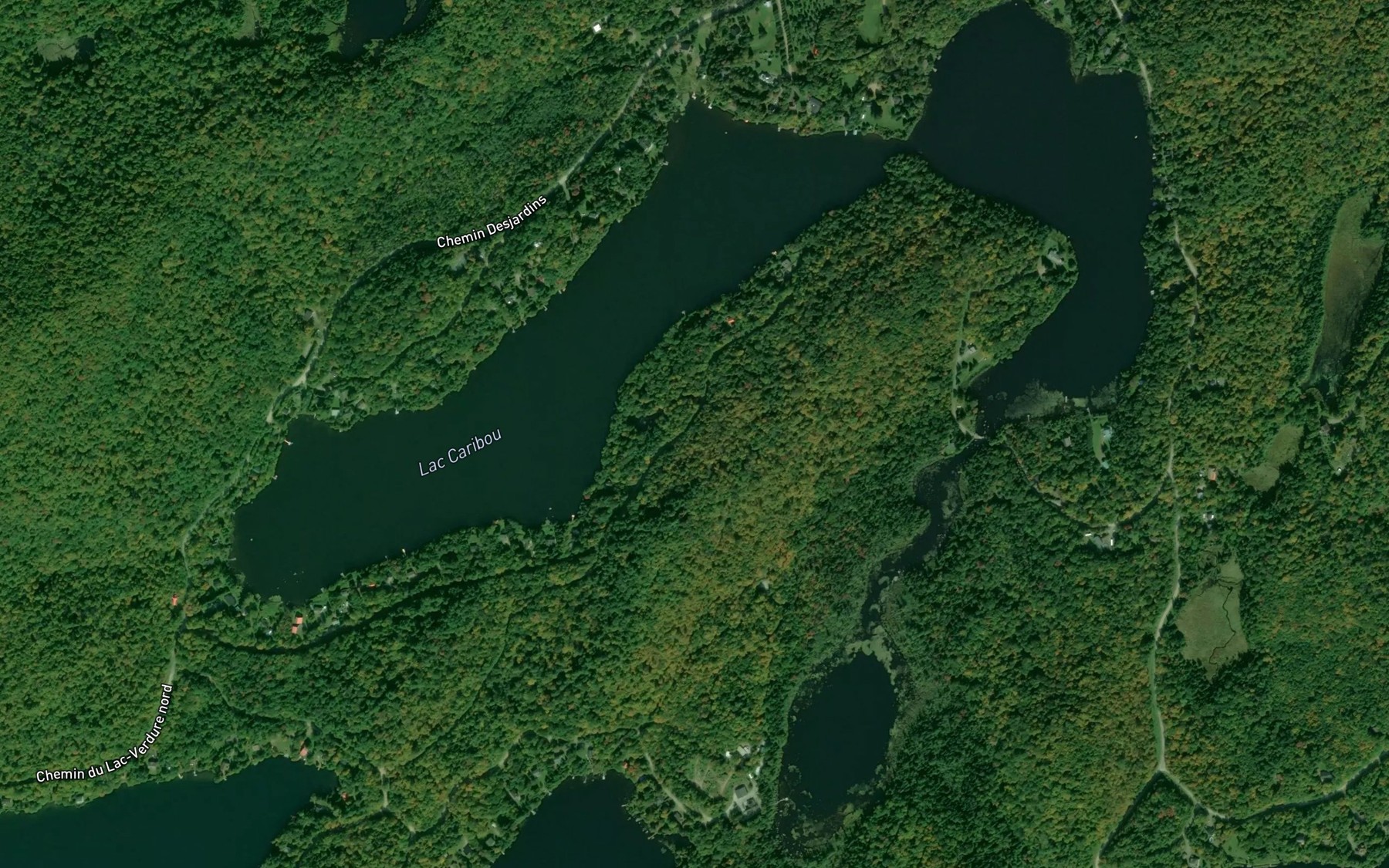 Satellite map of the Lac Caribou