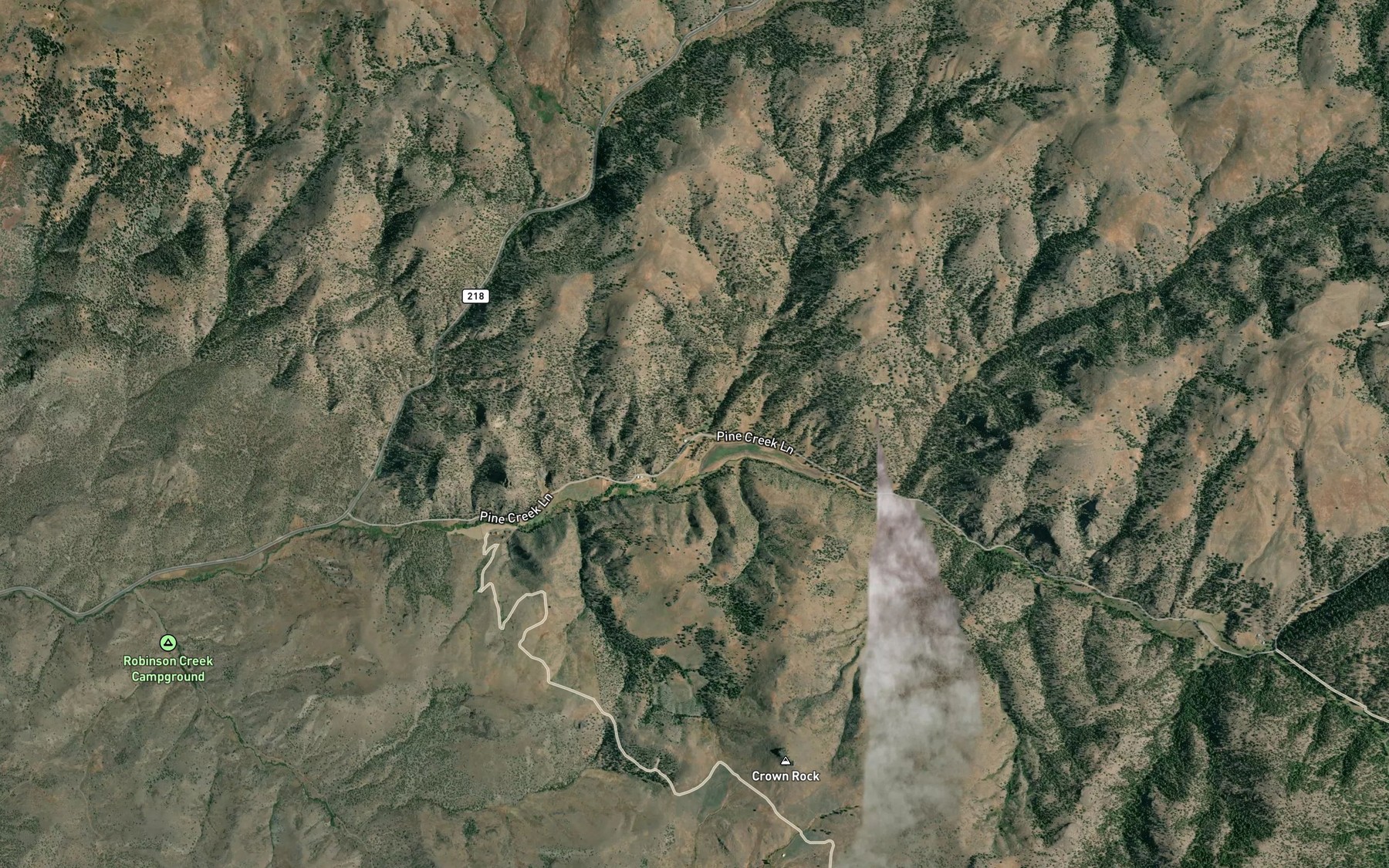 Satellite map of the Jones Canyon