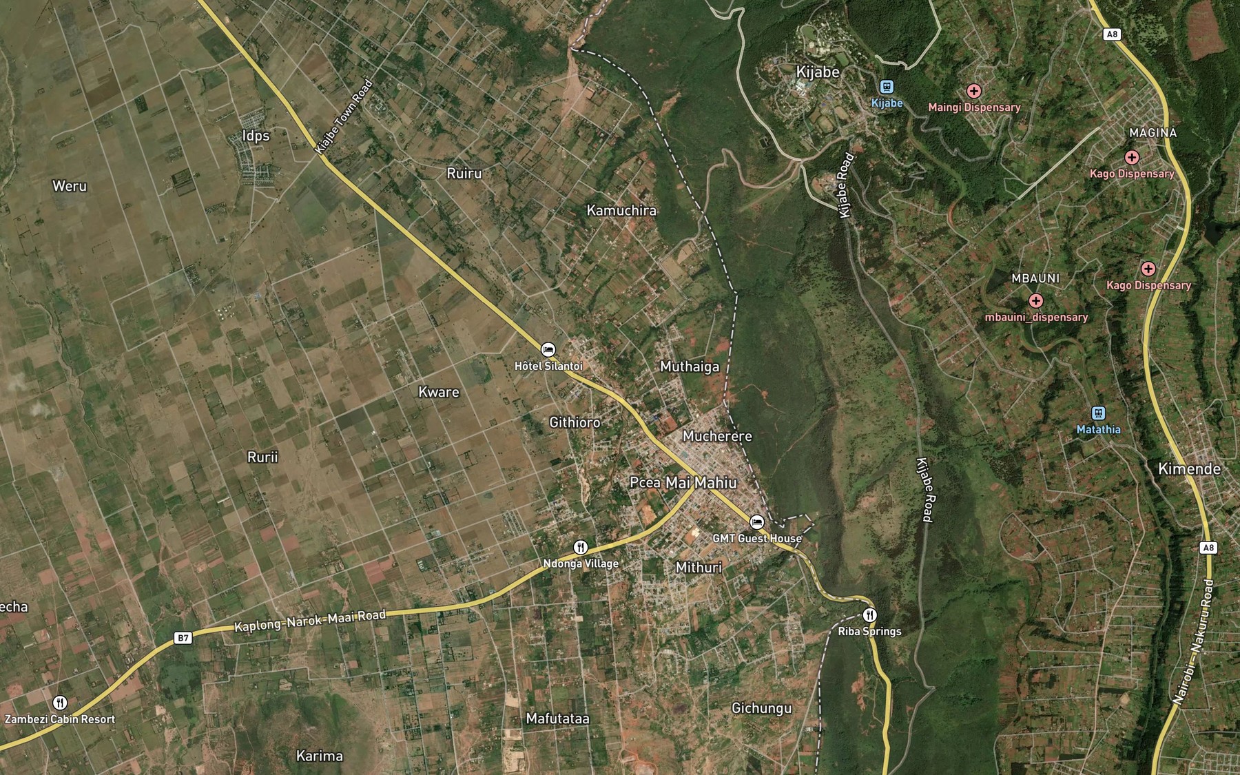 Satellite map of the Tongitongi