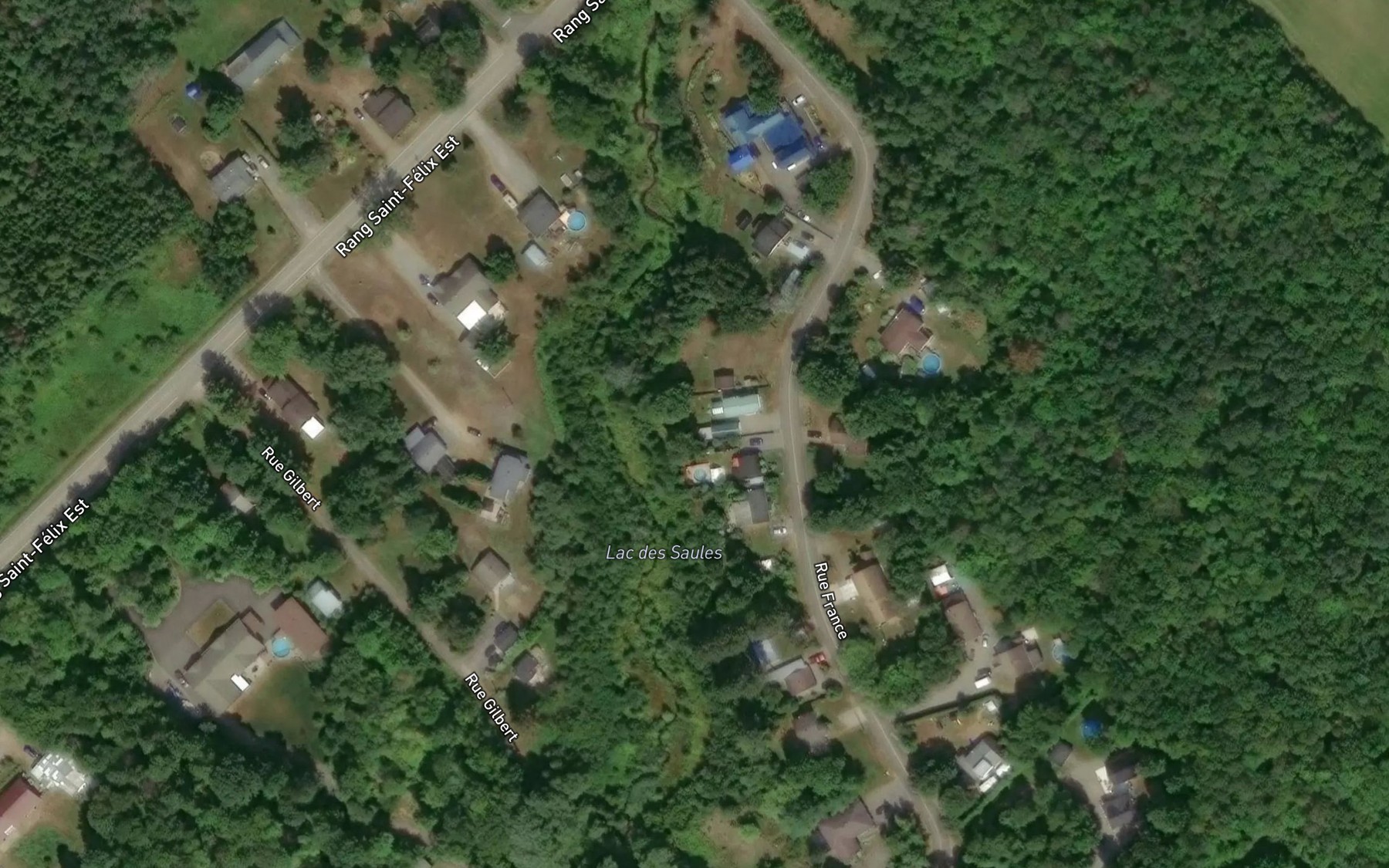 Satellite map of the Lac des Saules