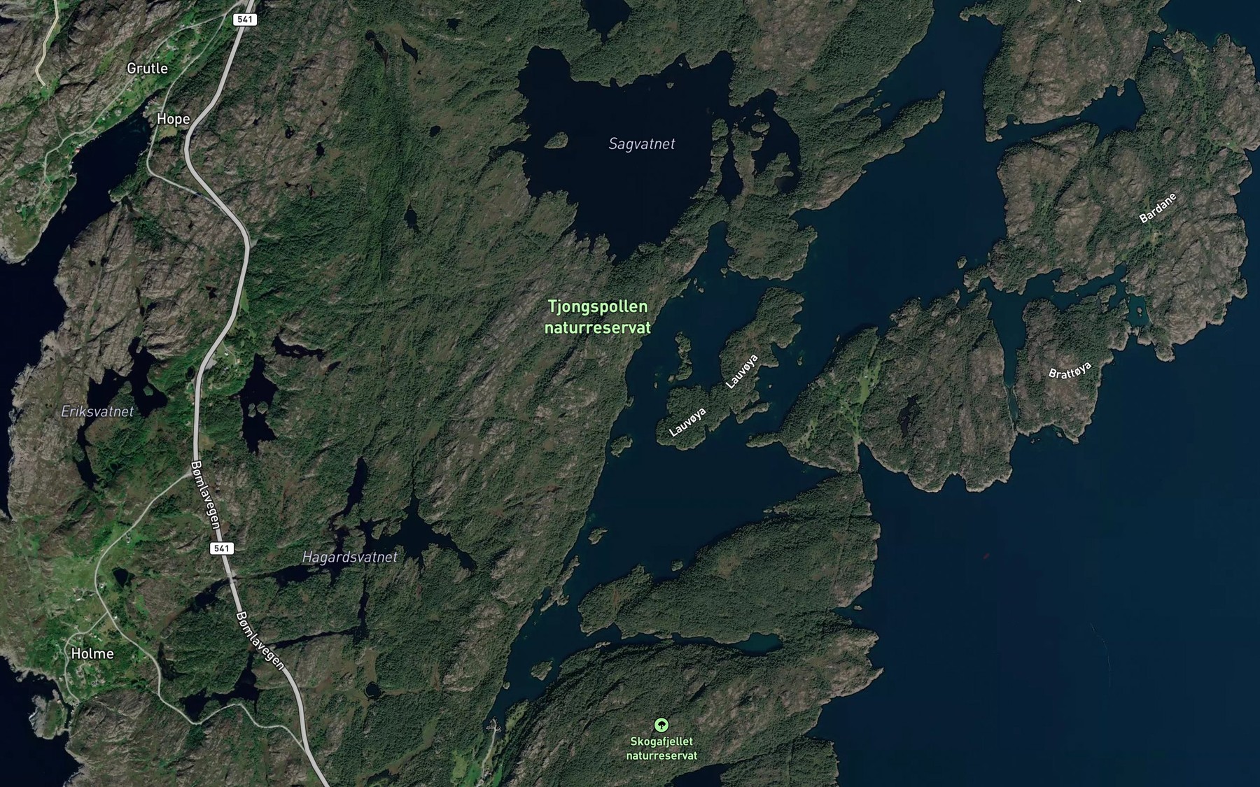 Satellite map of the Sora Lauvvika
