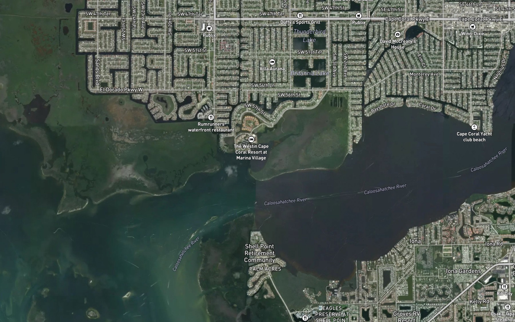 Satellite map of the Glover Bight