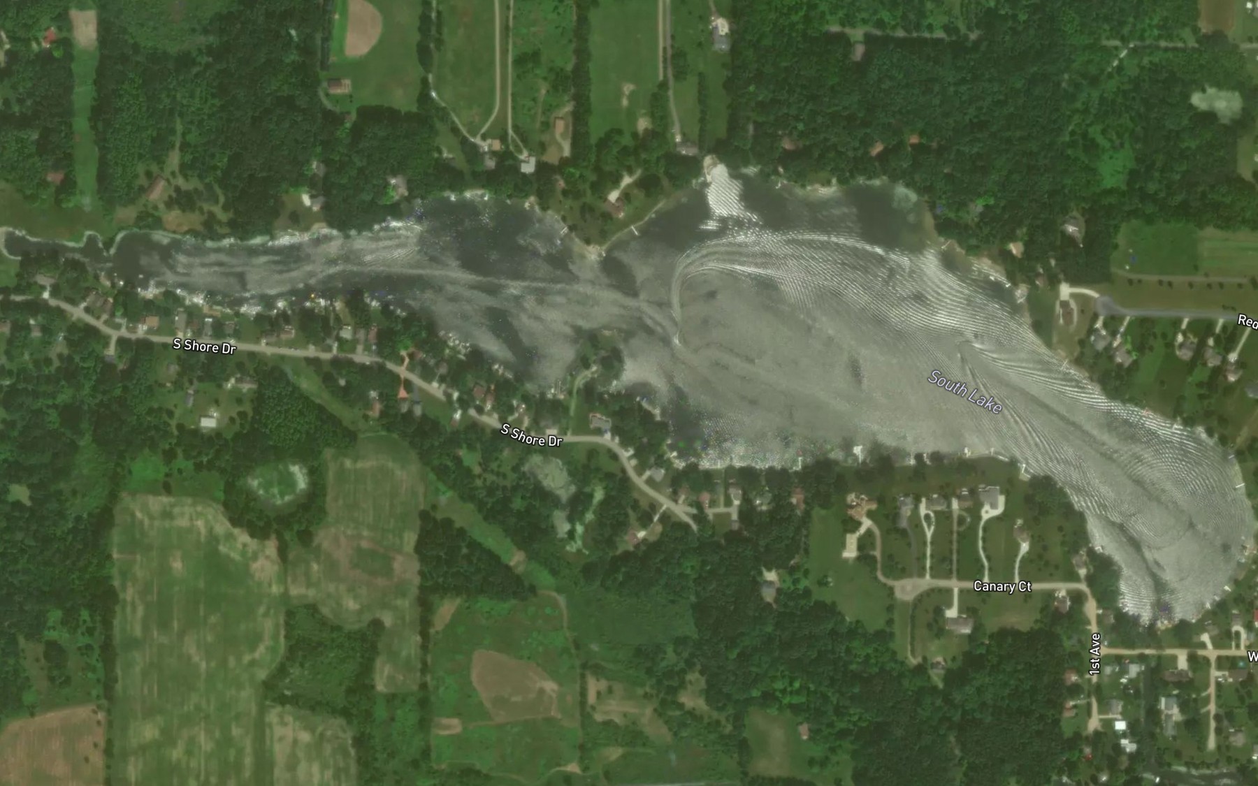 Satellite map of the South Lake
