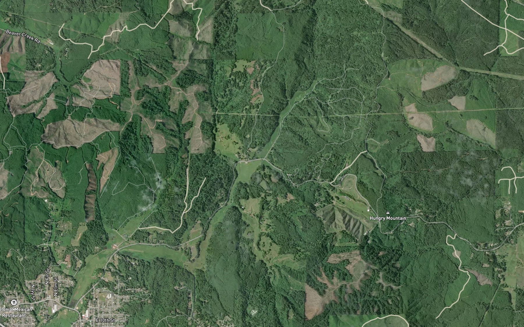 Satellite map of the Cold Creek
