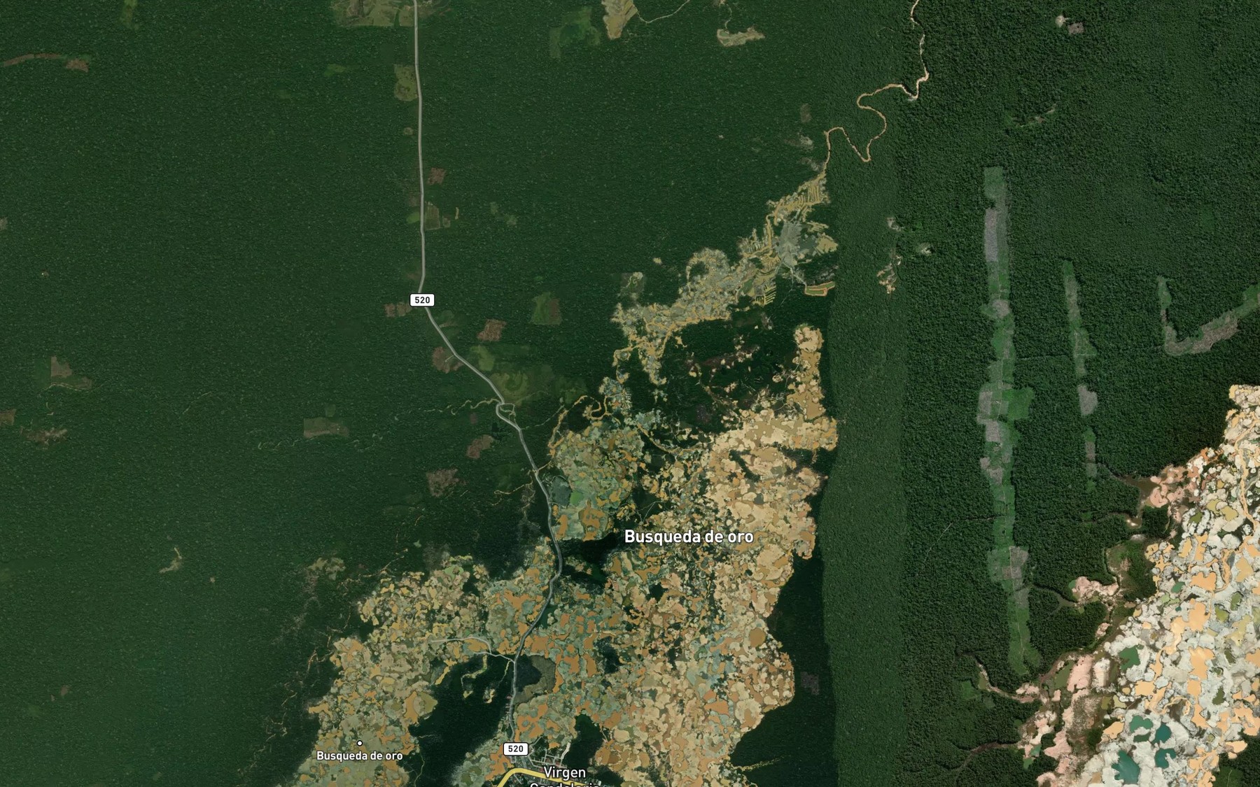 Satellite map of the Quebrada Huancamayo Grande