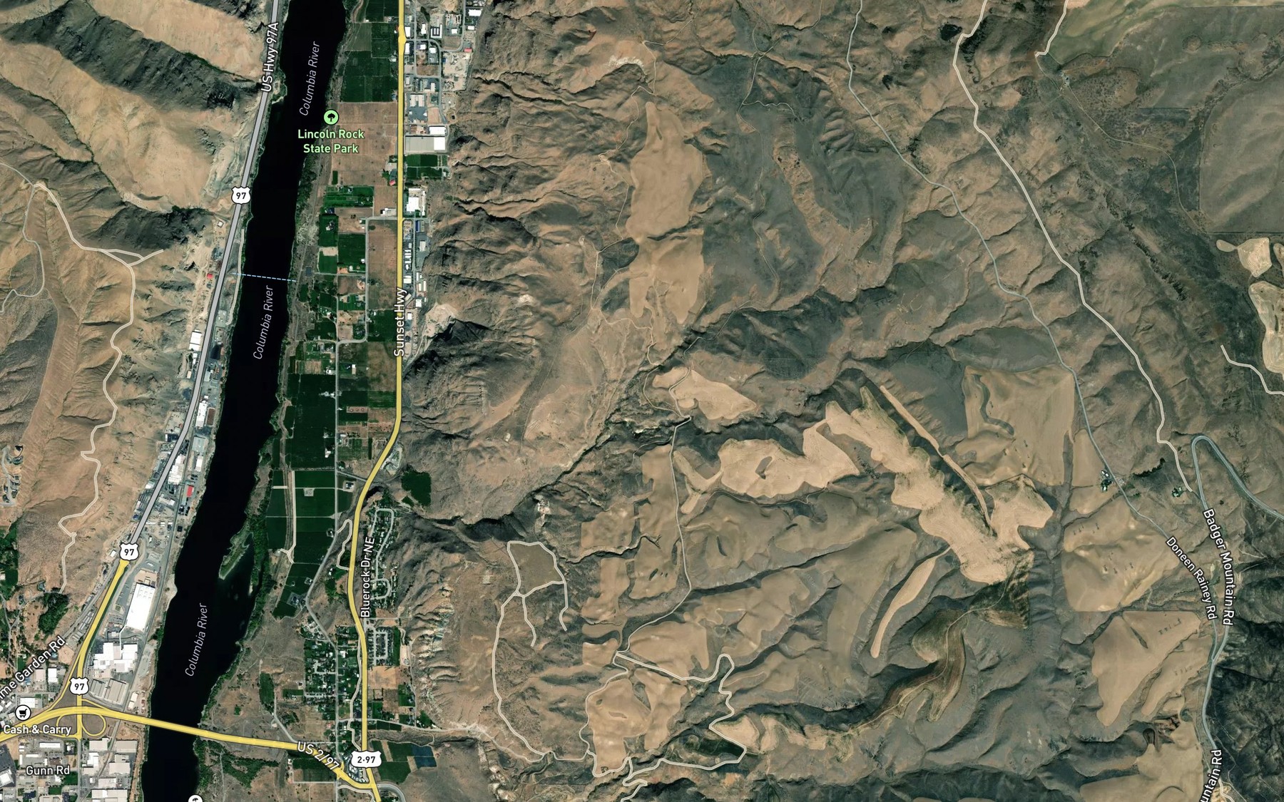 Satellite map of the Rainey Spring