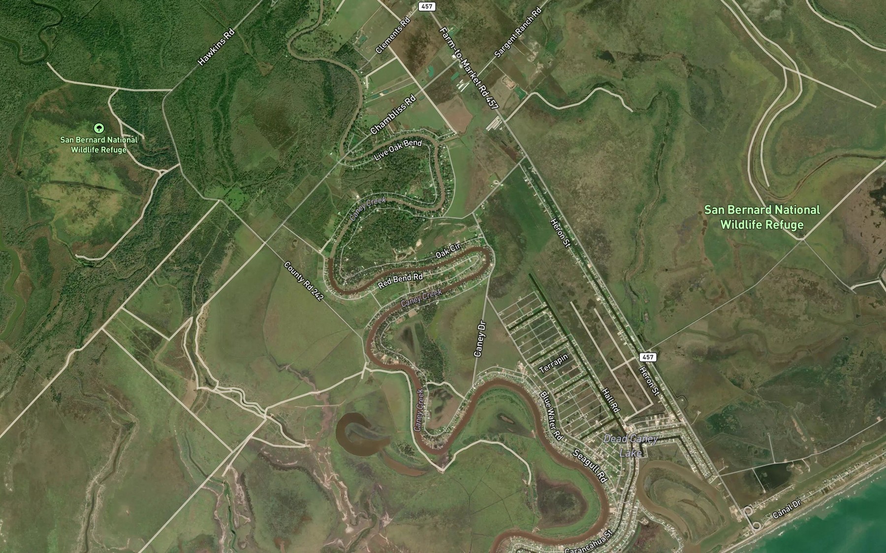 Satellite map of the Red Bend