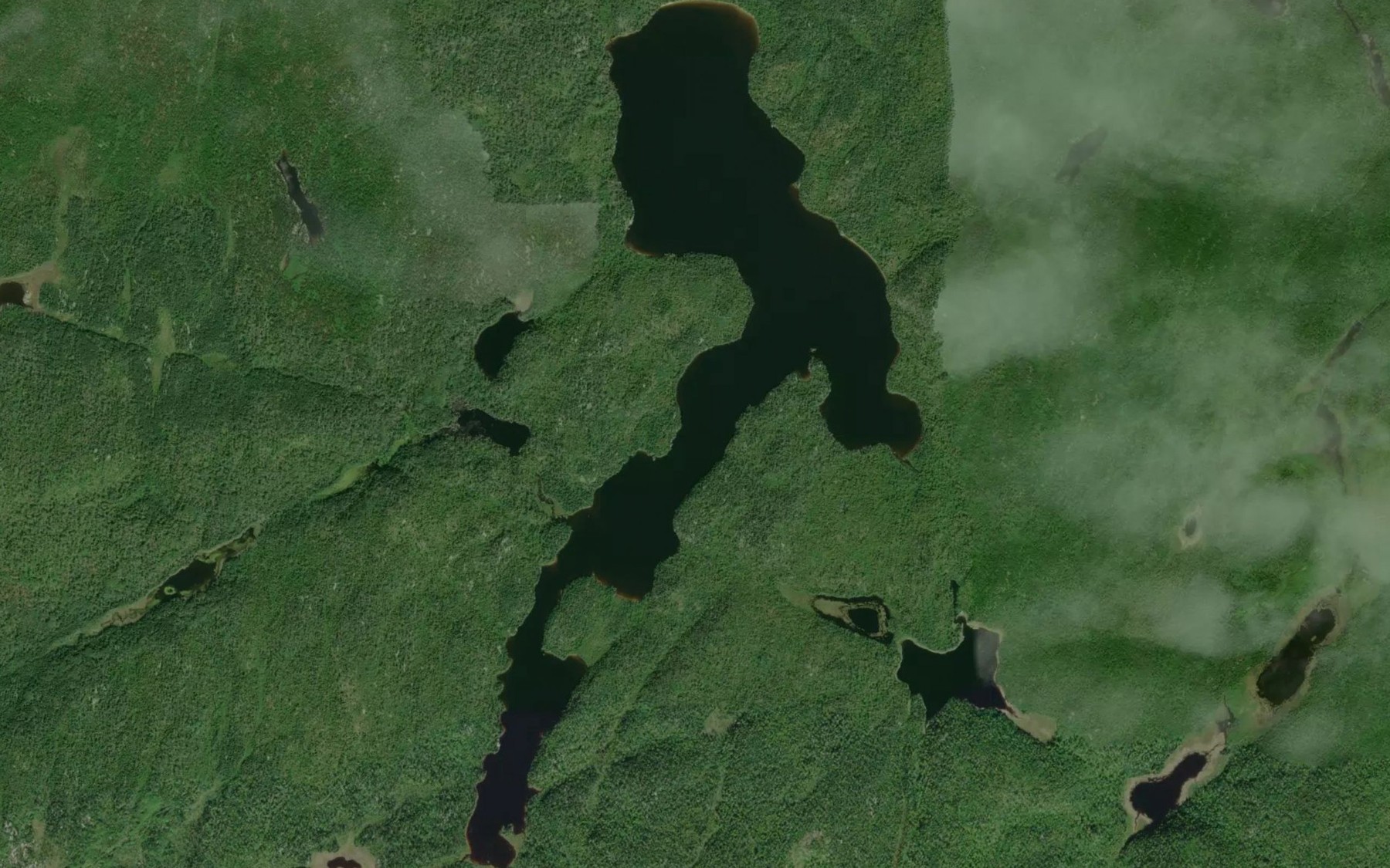 Satellite map of the Cornish Lake