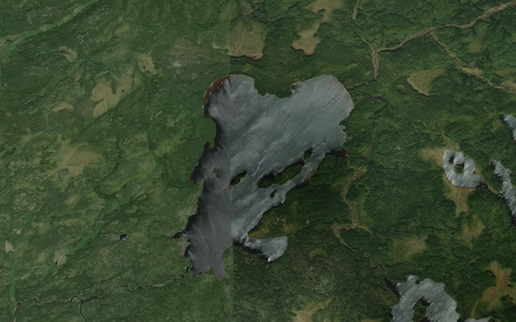 Satellite map of the Tinker Lake