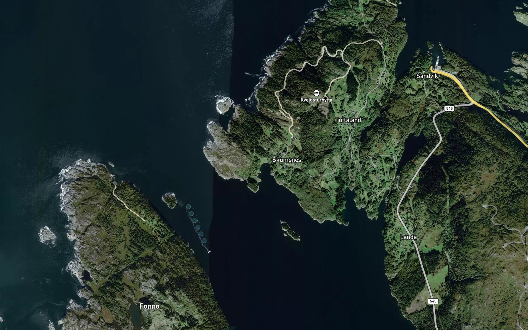 Satellite map of the Nesvag