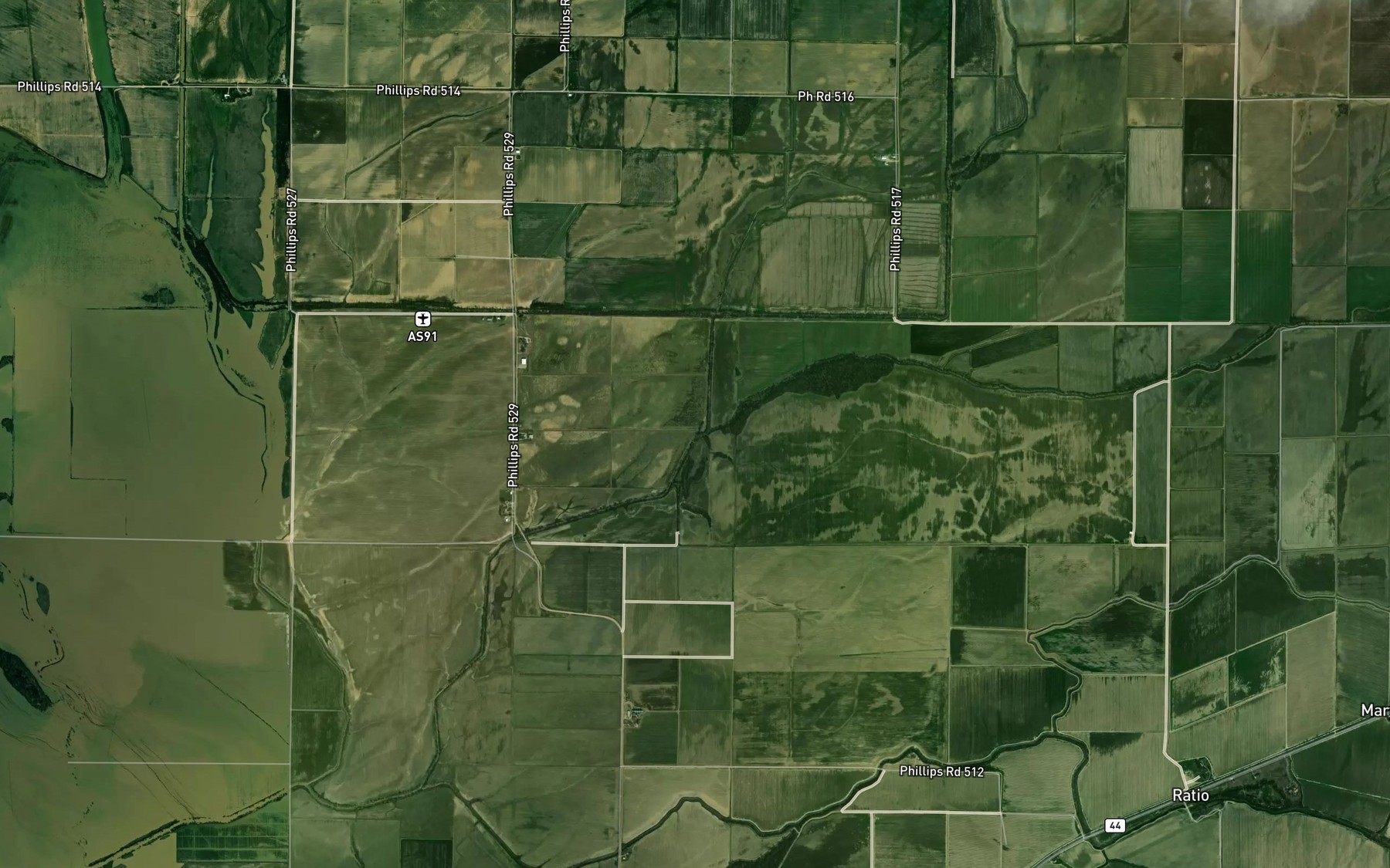 Satellite map of the Humphrey Slough