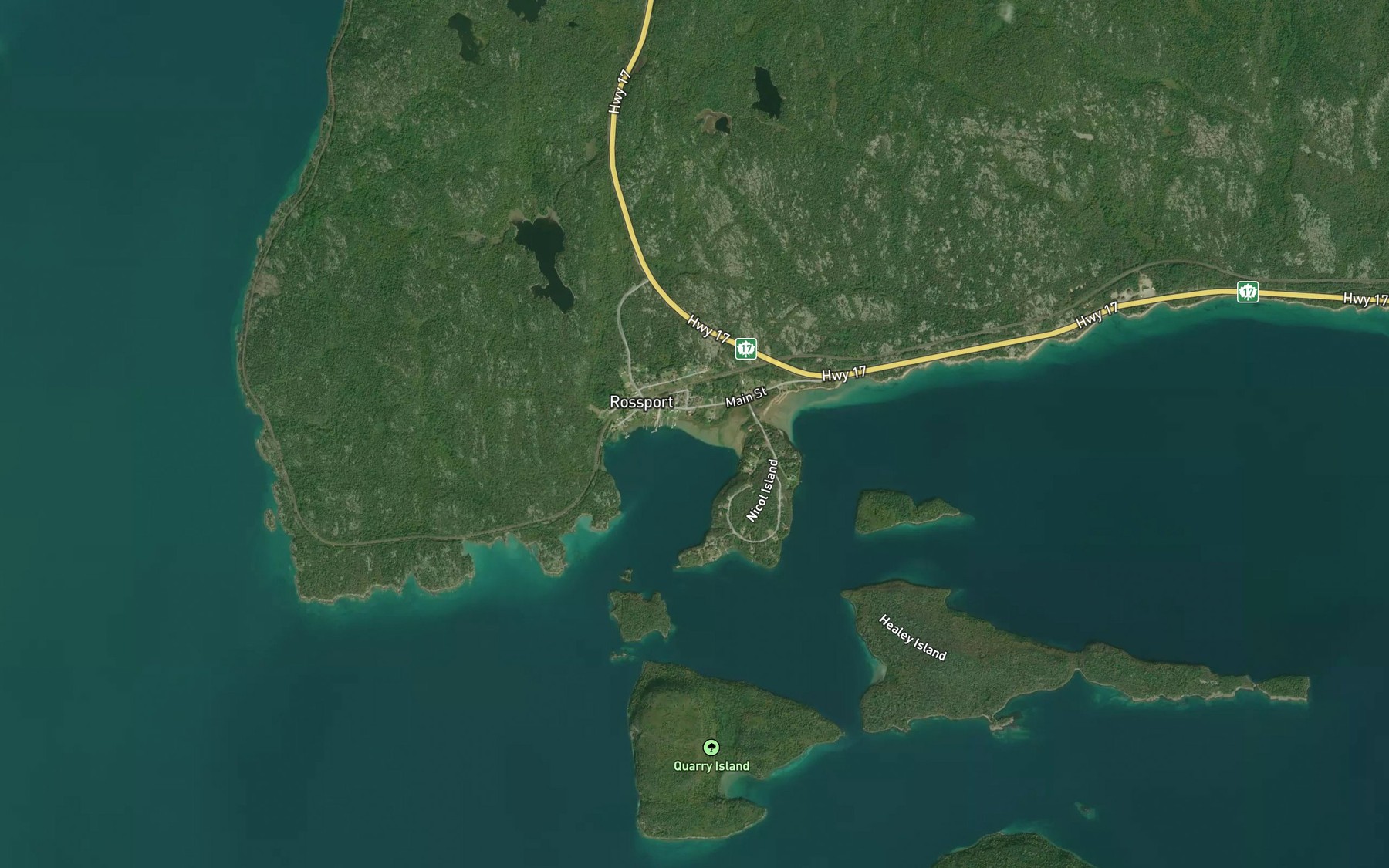 Satellite map of the Morrisan Creek