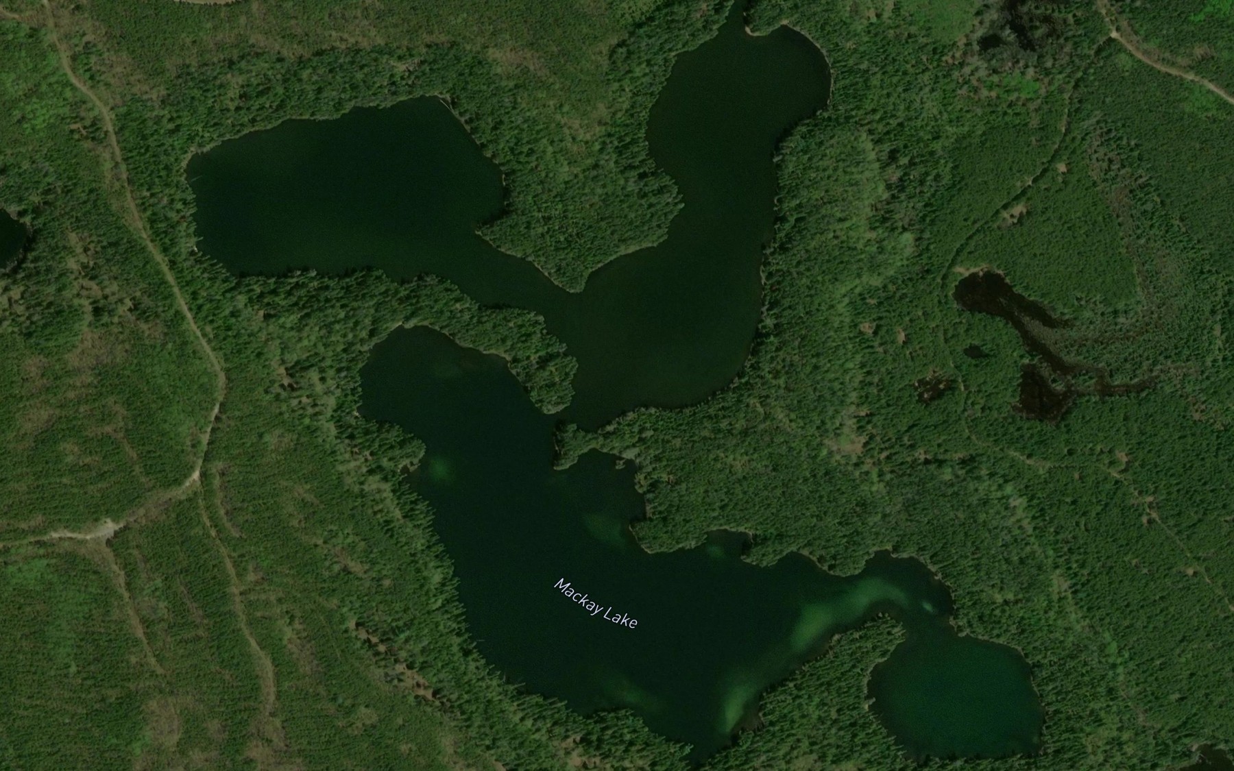 Satellite map of the Mackay Lake