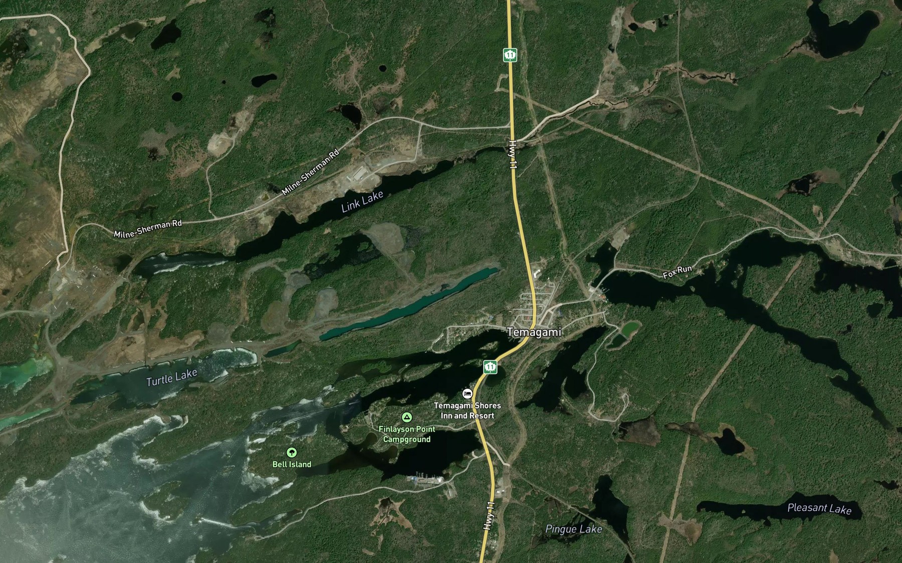 Satellite map of the Muddy Water Bay
