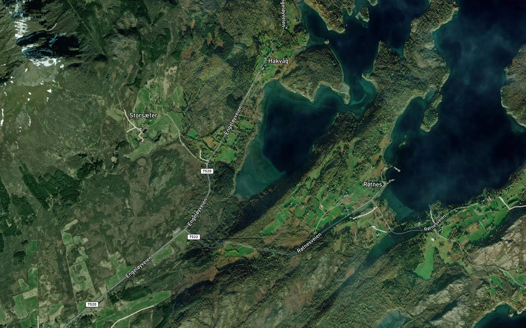 Satellite map of the Saeterosen
