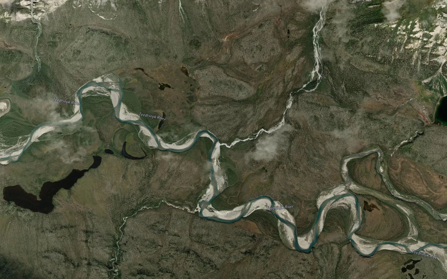 Satellite map of the Thru Creek