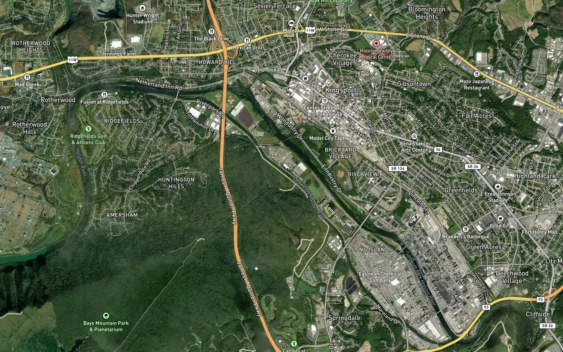 Satellite map of the Kit Bottom