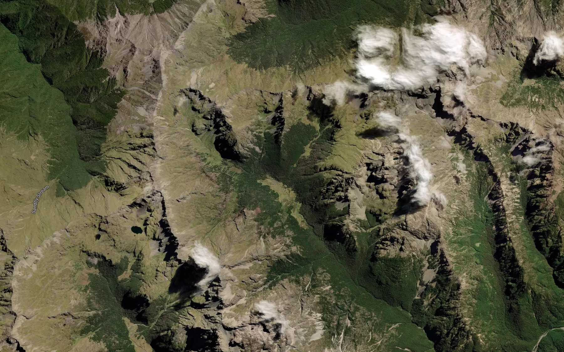 Satellite map of the Lost Stream