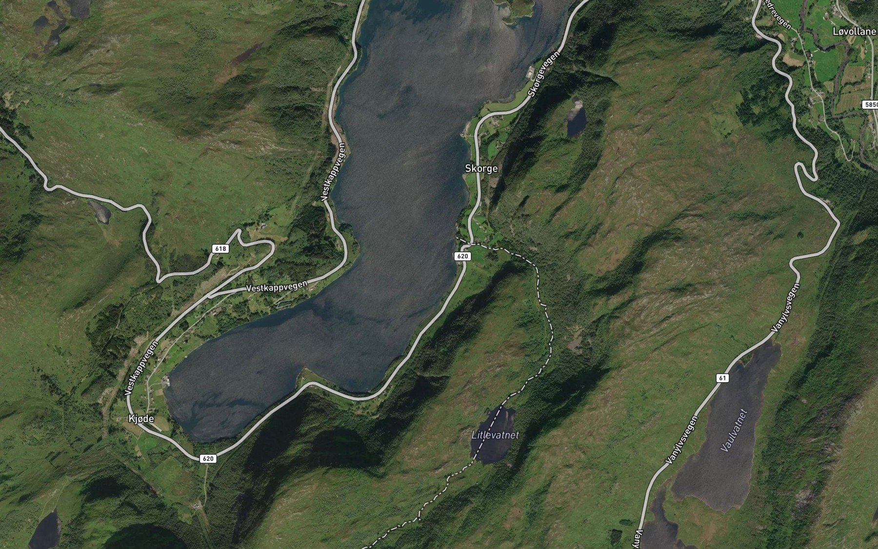 Satellite map of the Ekrevika