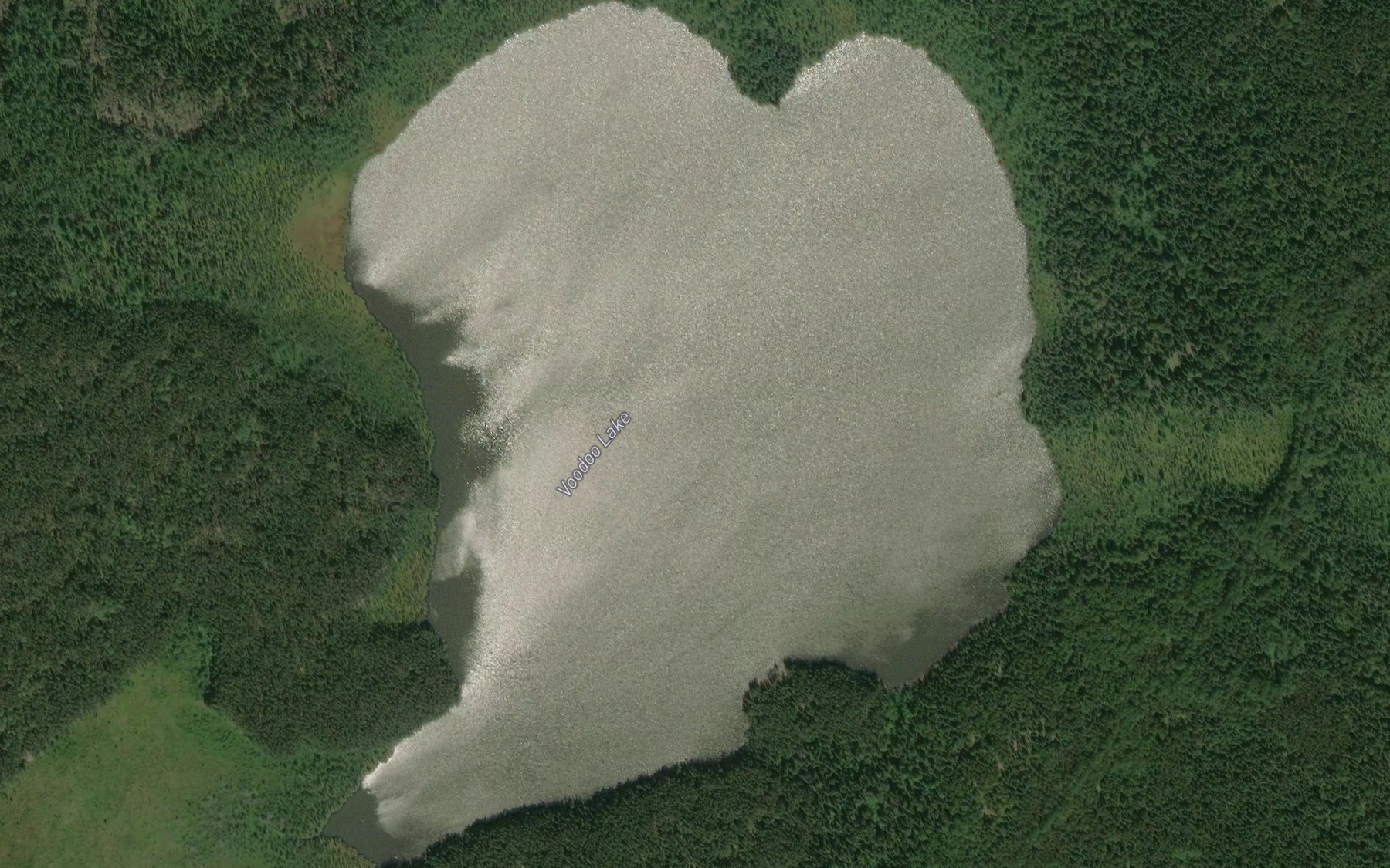 Satellite map of the Voodoo Lake