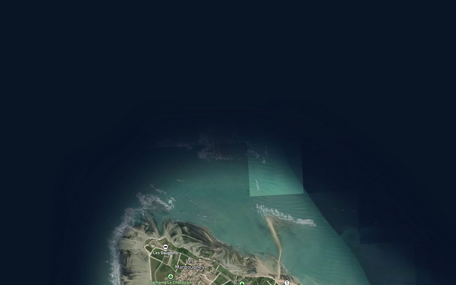 Satellite map of the Rocher d'Antioche