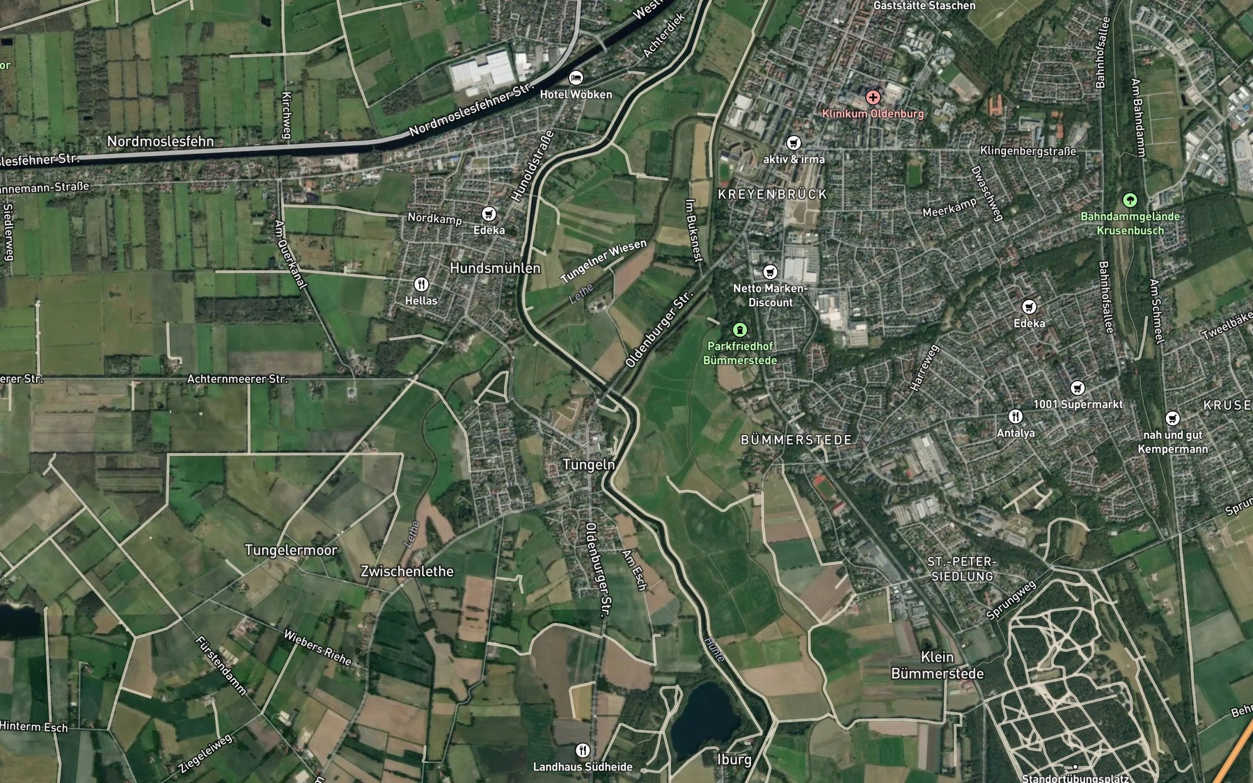 Satellite map of the Osternburger Kanal