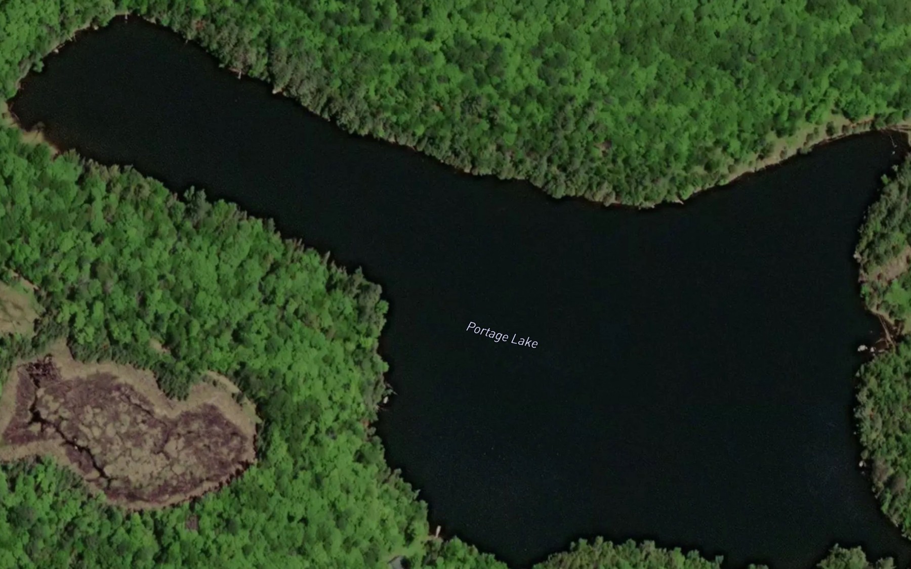 Satellite map of the Portage Lake