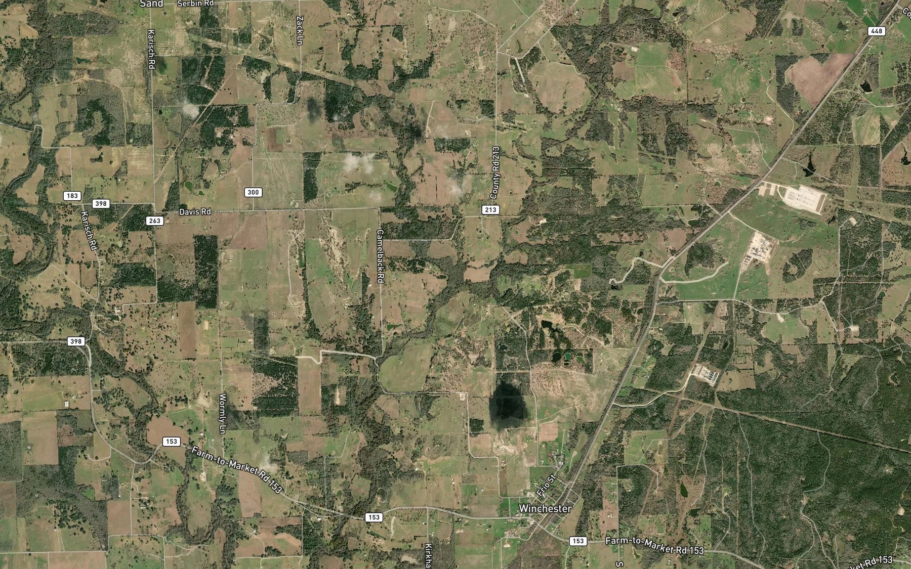 Satellite map of the Long Prairie Branch