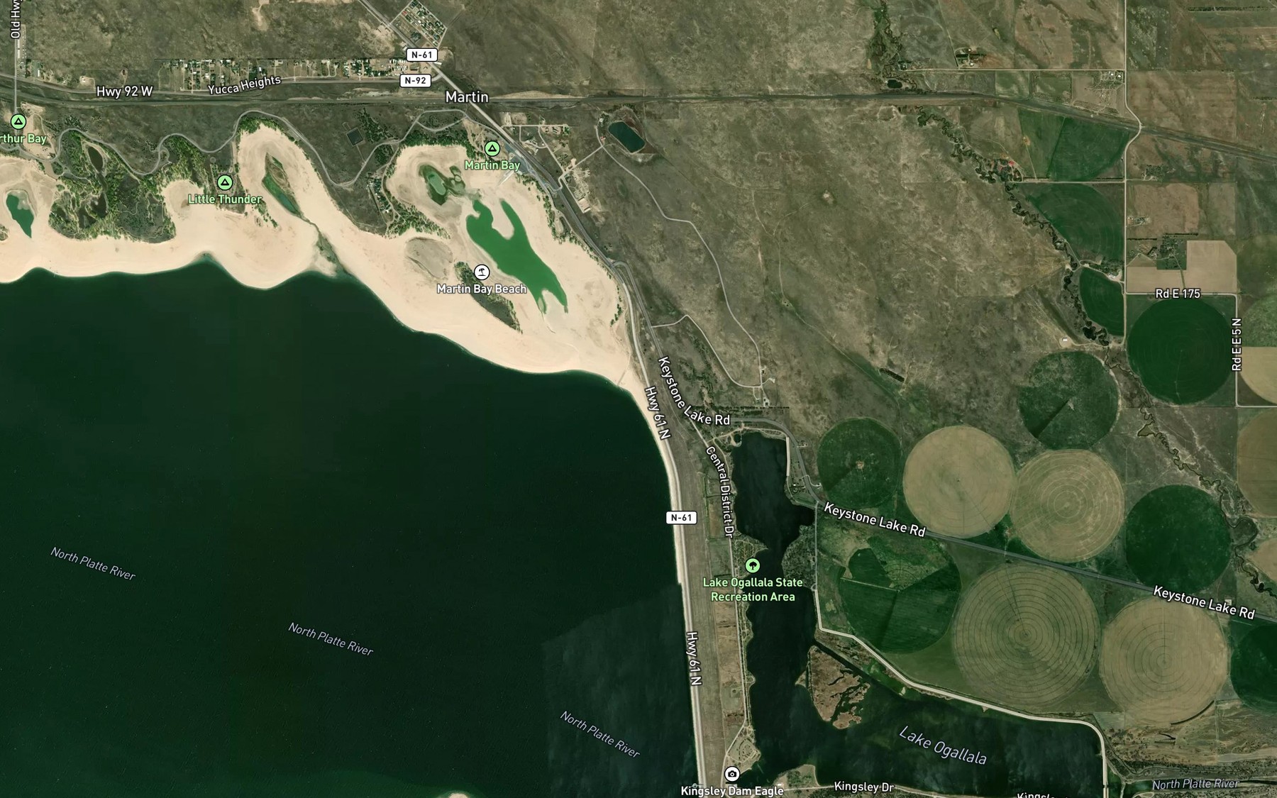 Satellite map of the Martin's Bay