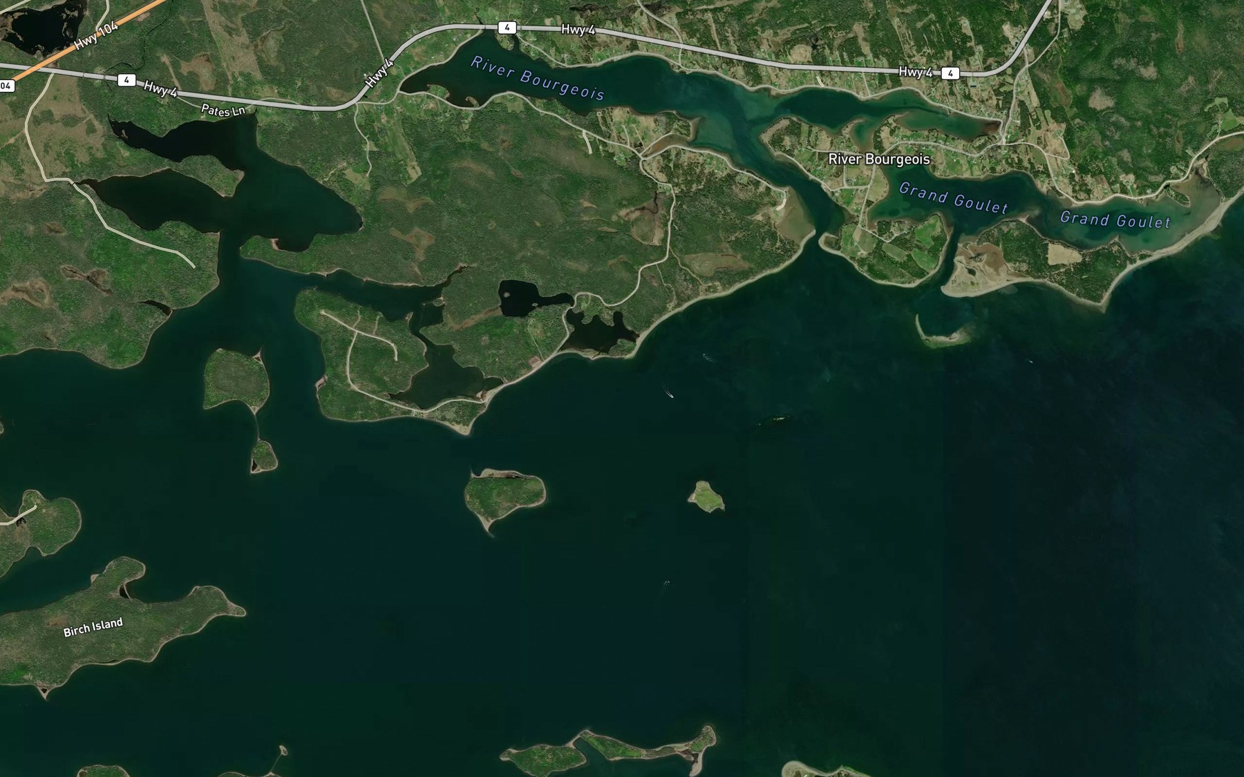 Satellite map of the Richards Pond