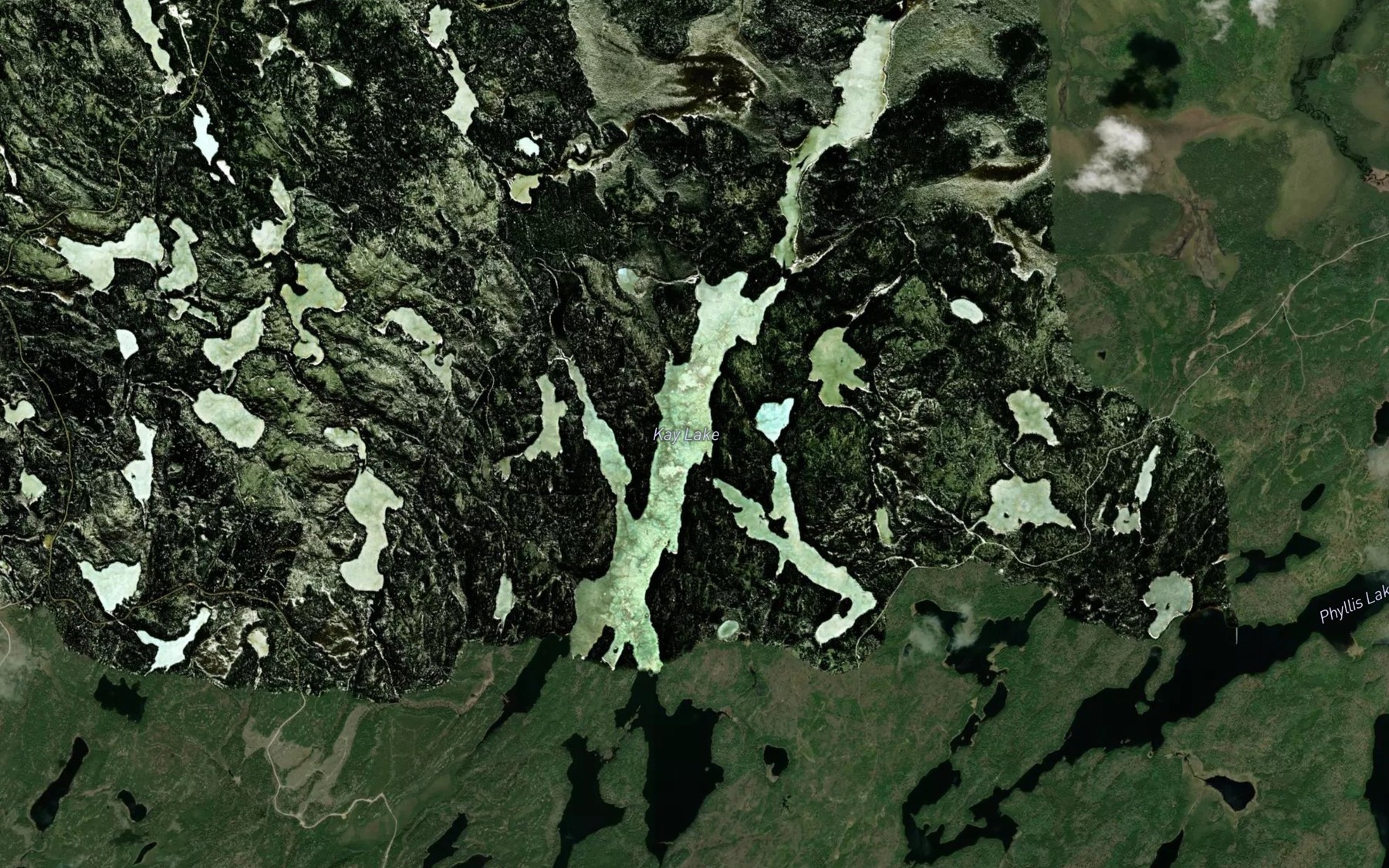 Satellite map of the Kay Lake
