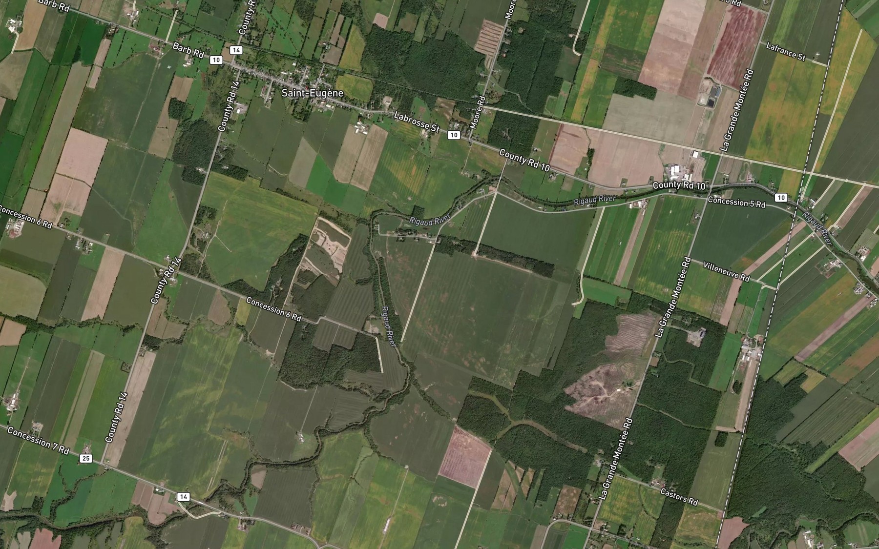 Satellite map of the Cat Creek