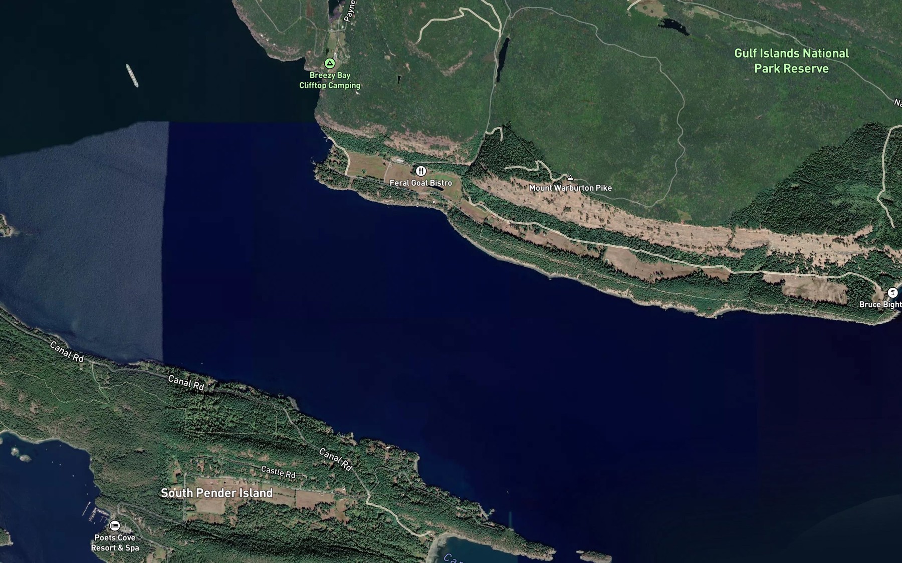 Satellite map of the Trueworthy Bight