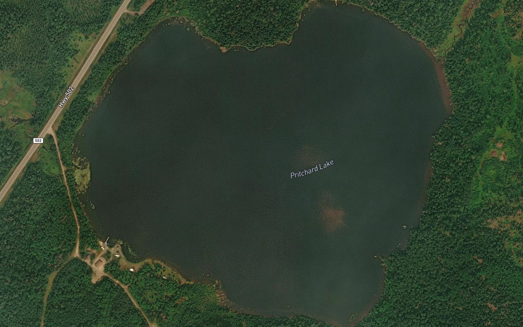 Satellite map of the Pritchard Lake