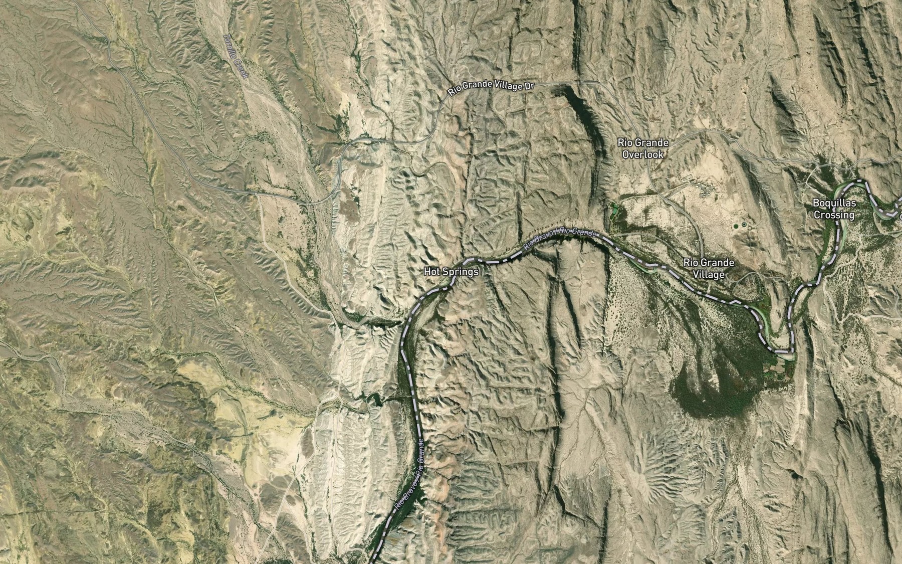 Satellite map of the Hot Springs