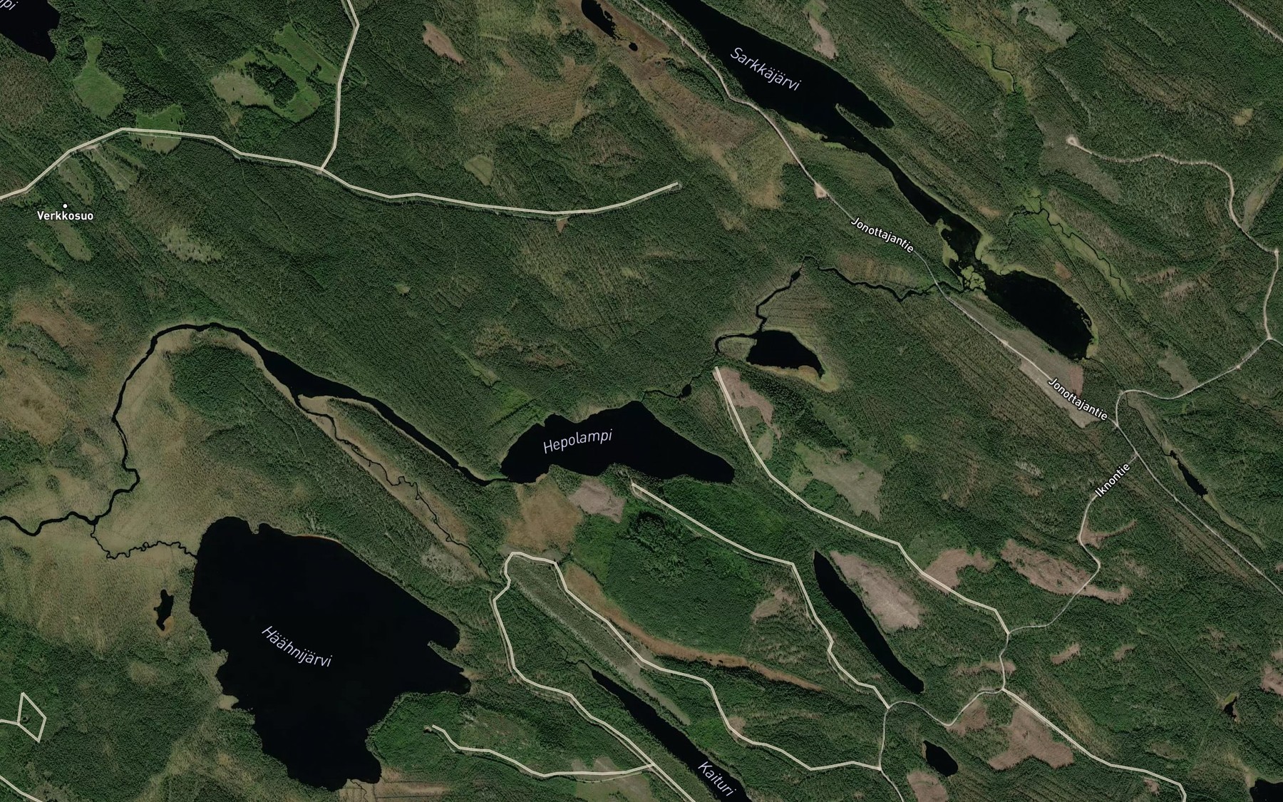 Satellite map of the Sarkkajoki